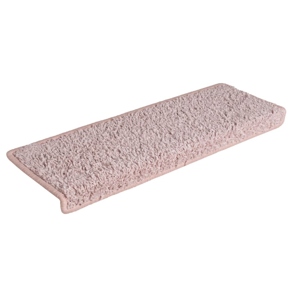 Vidaxl trapmatten 15 st 65x21x4 cm lichtroze met rechthoekige rand