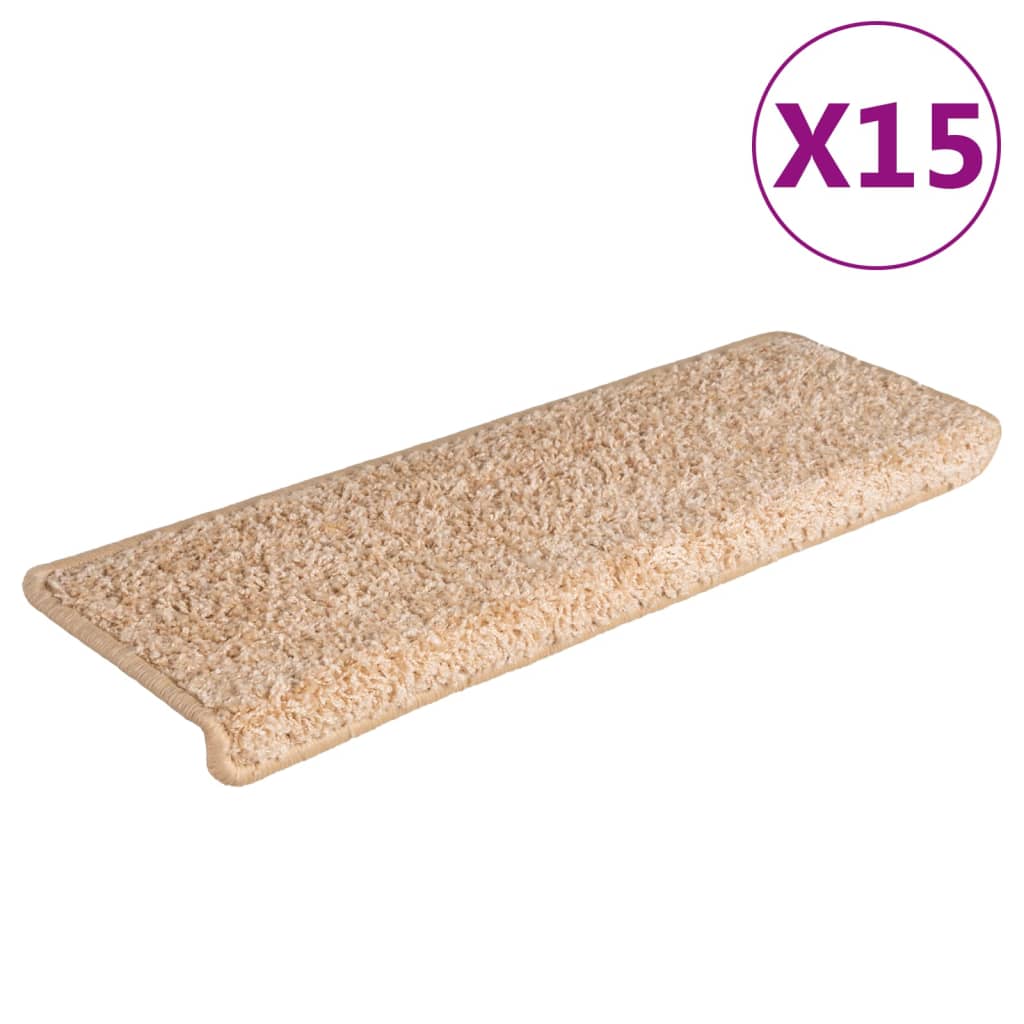 Esteras de escalera de Vidaxl 15 st 65x21x4 cm de color dorado