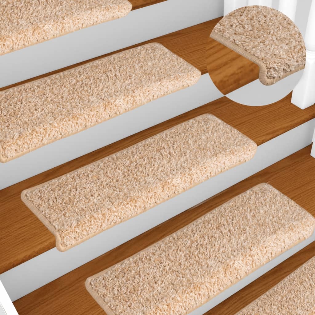 Vidaxl trapmatten 15 st 65x21x4 cm goud rechthoekige rand