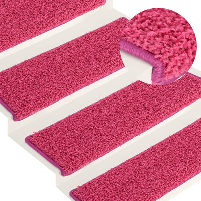 Vidaxl Stair tappetini 15 ST 65x21x4 cm rosa