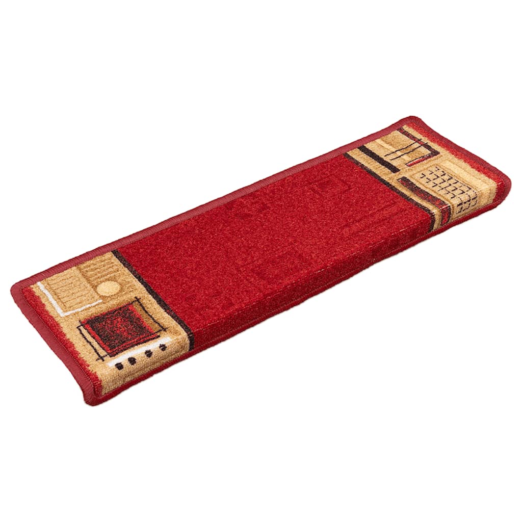 Vidaxl tappetini per autoadesivo 15 st 65x21x4 cm rosso