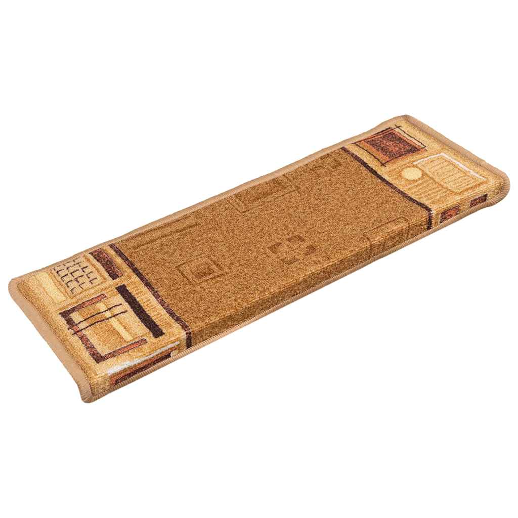 Vidaxl tappetini per autoadesivo 15 st 65x21x4 cm beige