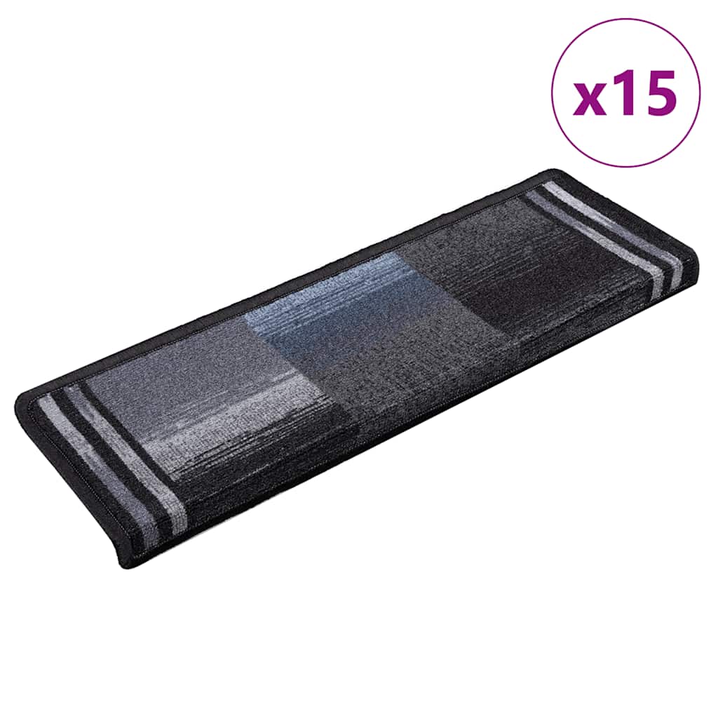 Vidaxl trapmatten zelfklevend 15 st 65x21x4 cm zwart en grijs