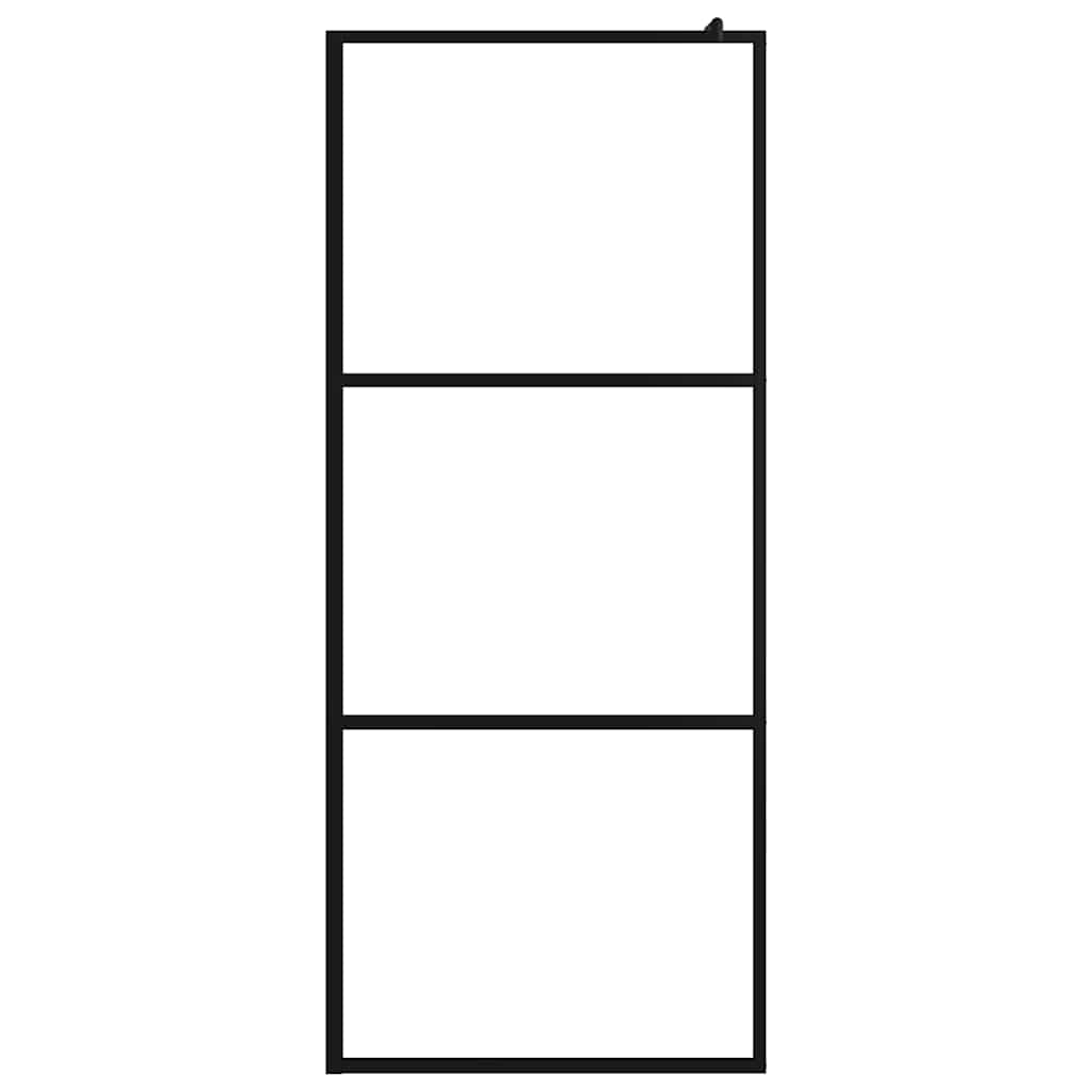 Vidaxl inloopdouchewand transparant 80x195 cm esg-glas zwart