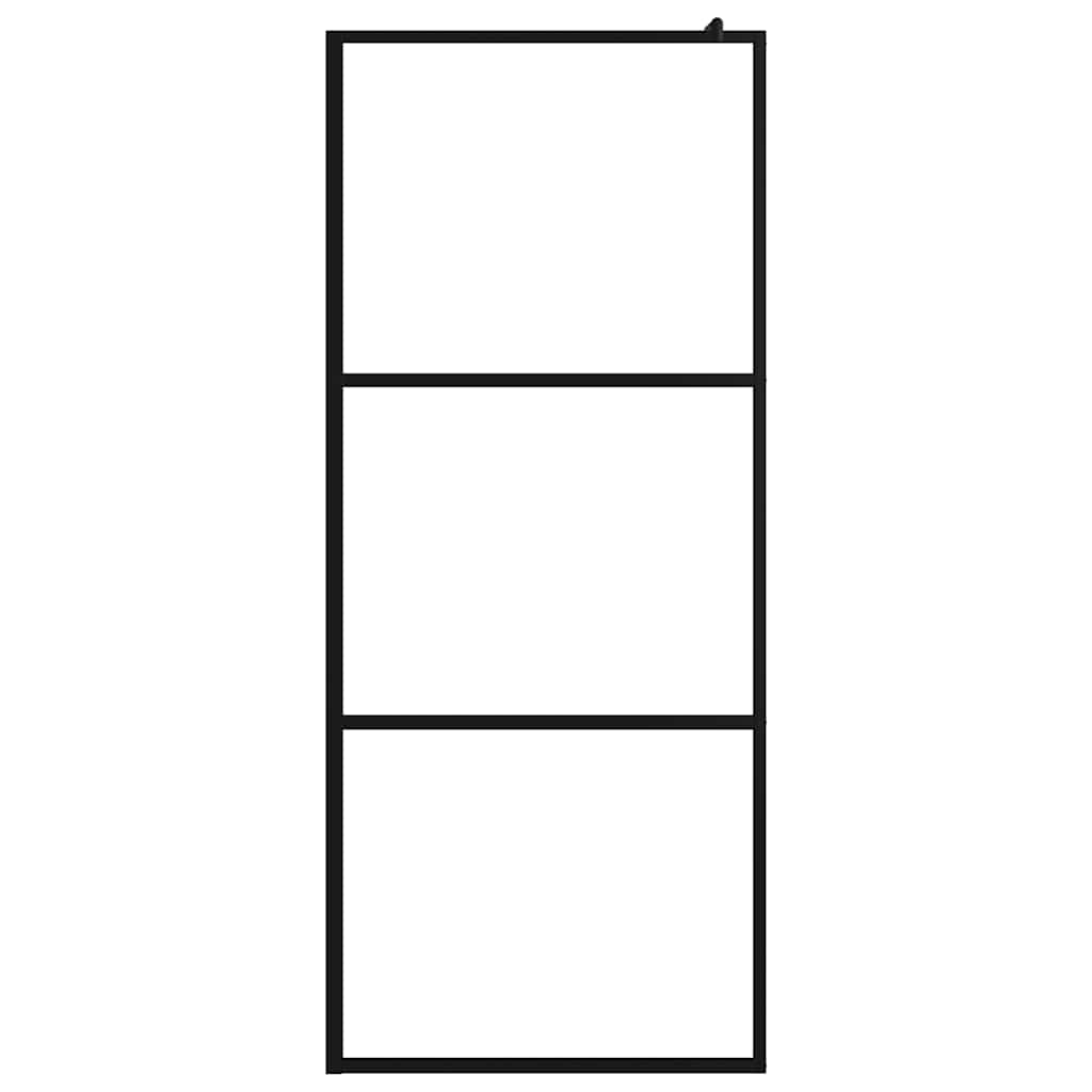 Vidaxl inloopdouchewand transparant 100x195 cm esg-glas zwart