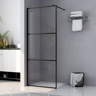 Vidaxl walk-in walk-in muro trasparente 100x195 cm vetro nero