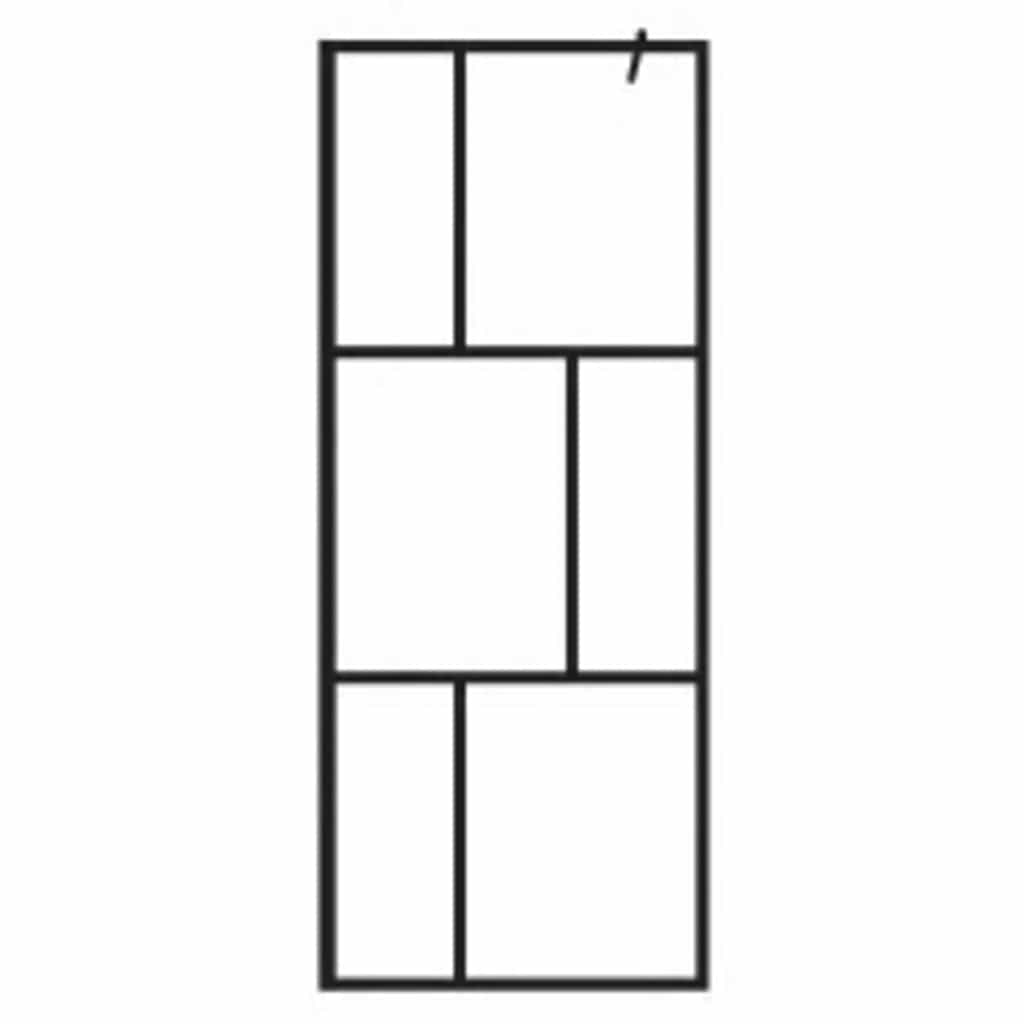 Vidaxl Walk -in Doccia Wall 80x195 cm Black indurito