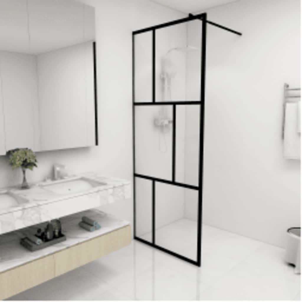 Vidaxl Walk -in Doccia Wall 80x195 cm Black indurito