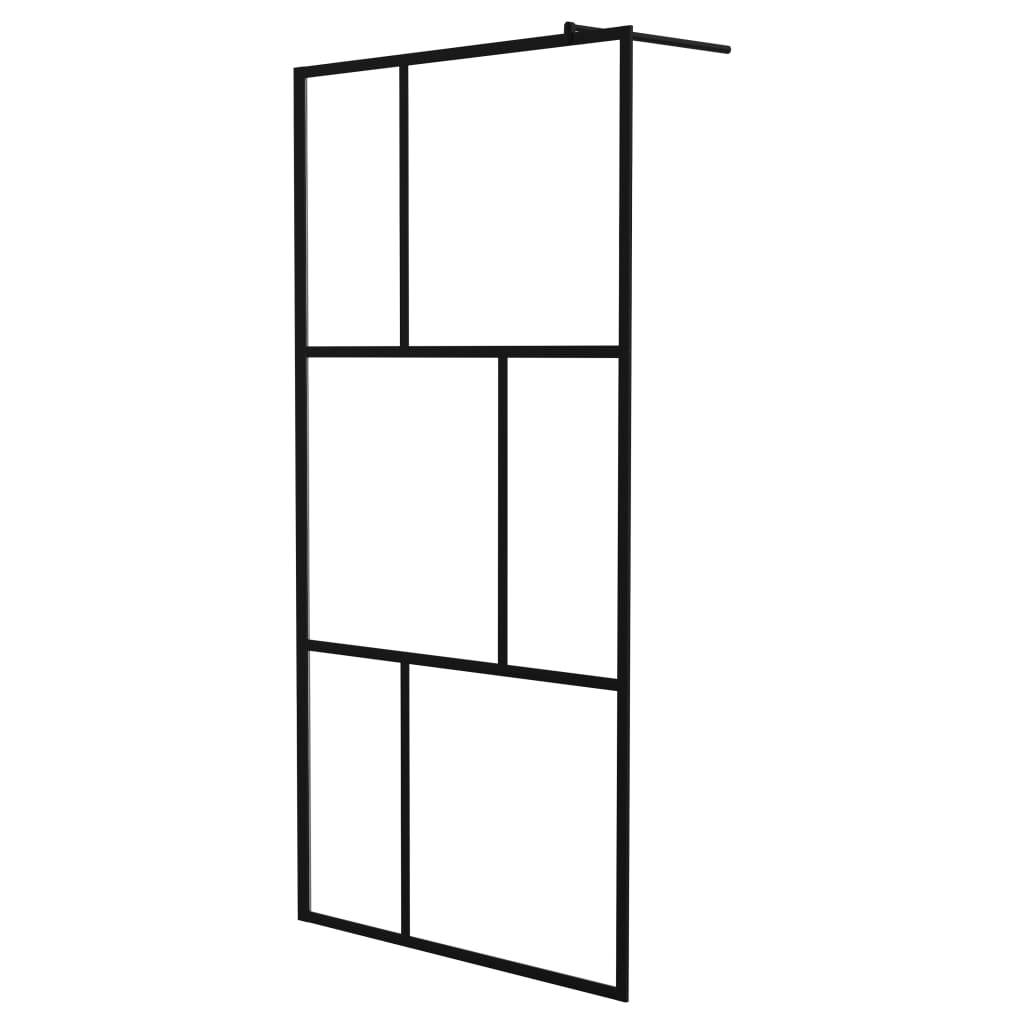 Vidaxl Walk -in Doccia parete 100x195 cm Black terminato