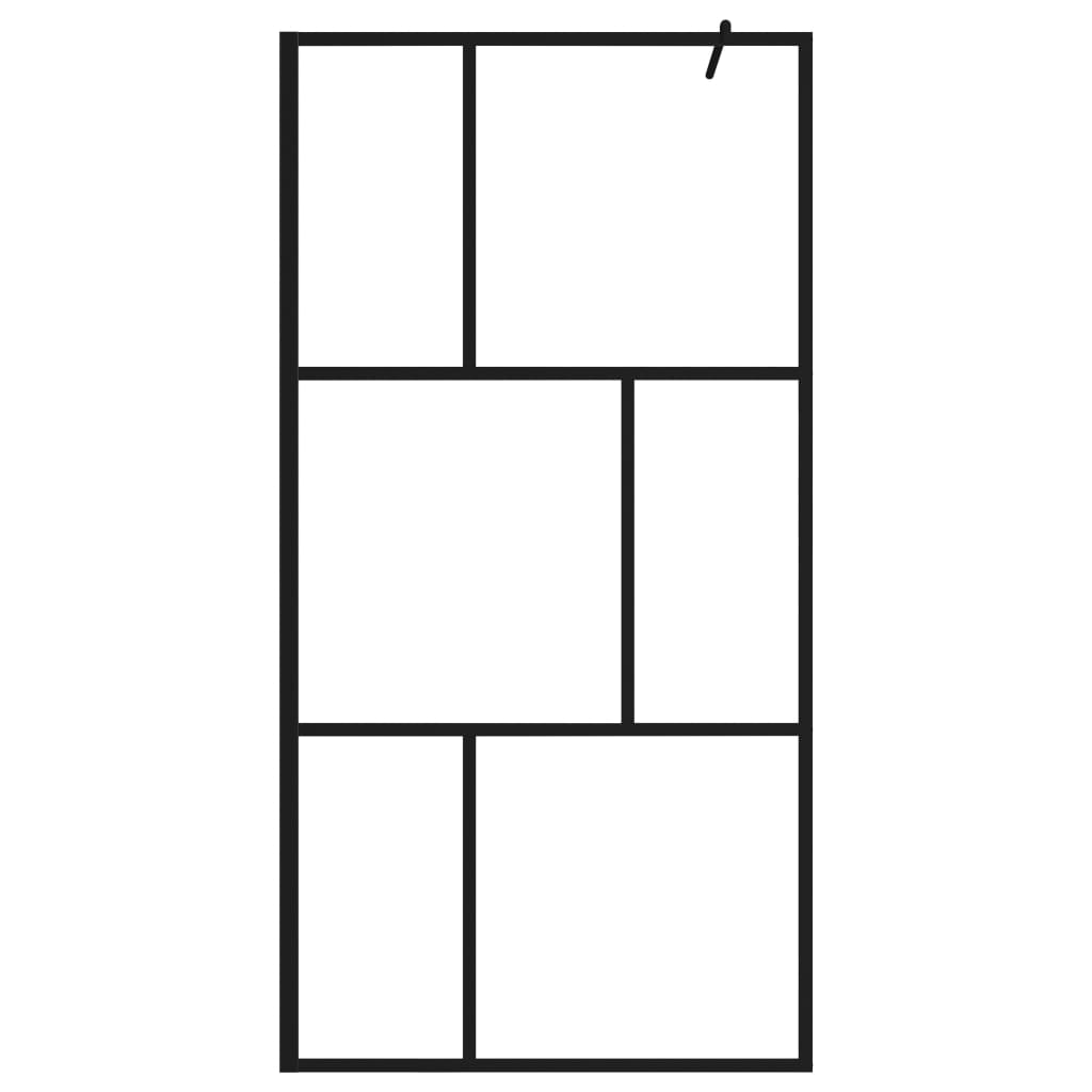 Vidaxl Walk -in Doccia parete 100x195 cm Black terminato