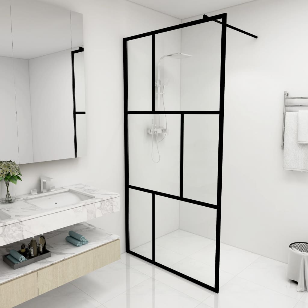 Vidaxl Walk -in Doccia parete 100x195 cm Black terminato