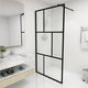 Vidaxl inloopdouchewand 100x195 cm gehard glas zwart