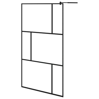 VidaXL Inloopdouchewand 115x195 cm gehard glas zwart