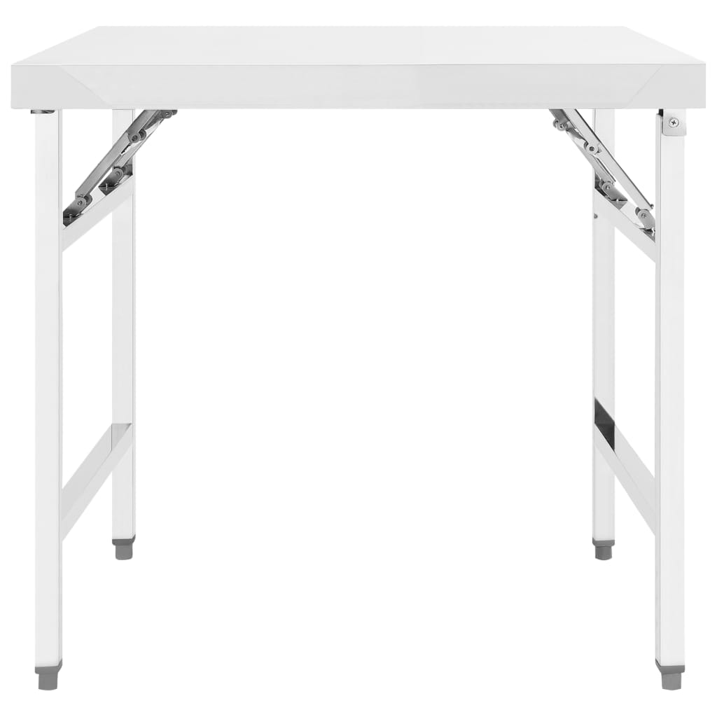 Vidaxl Table de cocina Plegable 85x60x80 cm de acero inoxidable