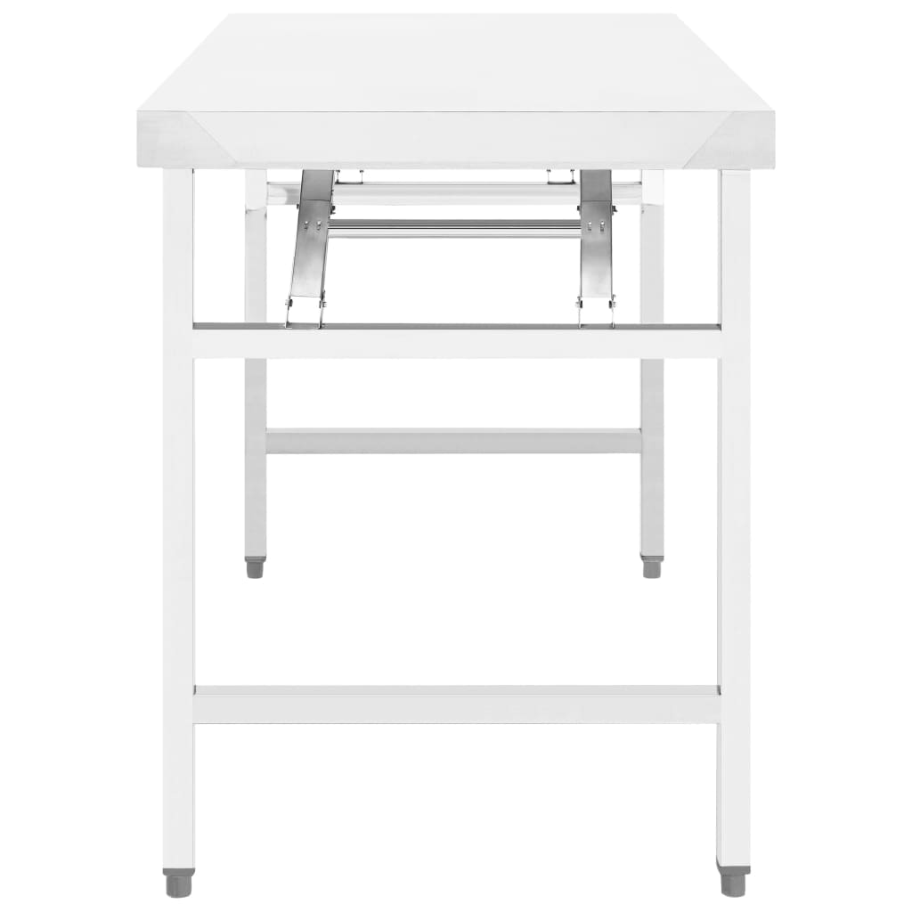 Vidaxl Table de cocina Plegable 85x60x80 cm de acero inoxidable
