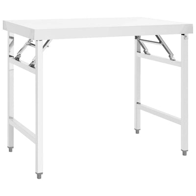 Vidaxl Cocina Table Plegable 100x60x80 cm de acero inoxidable