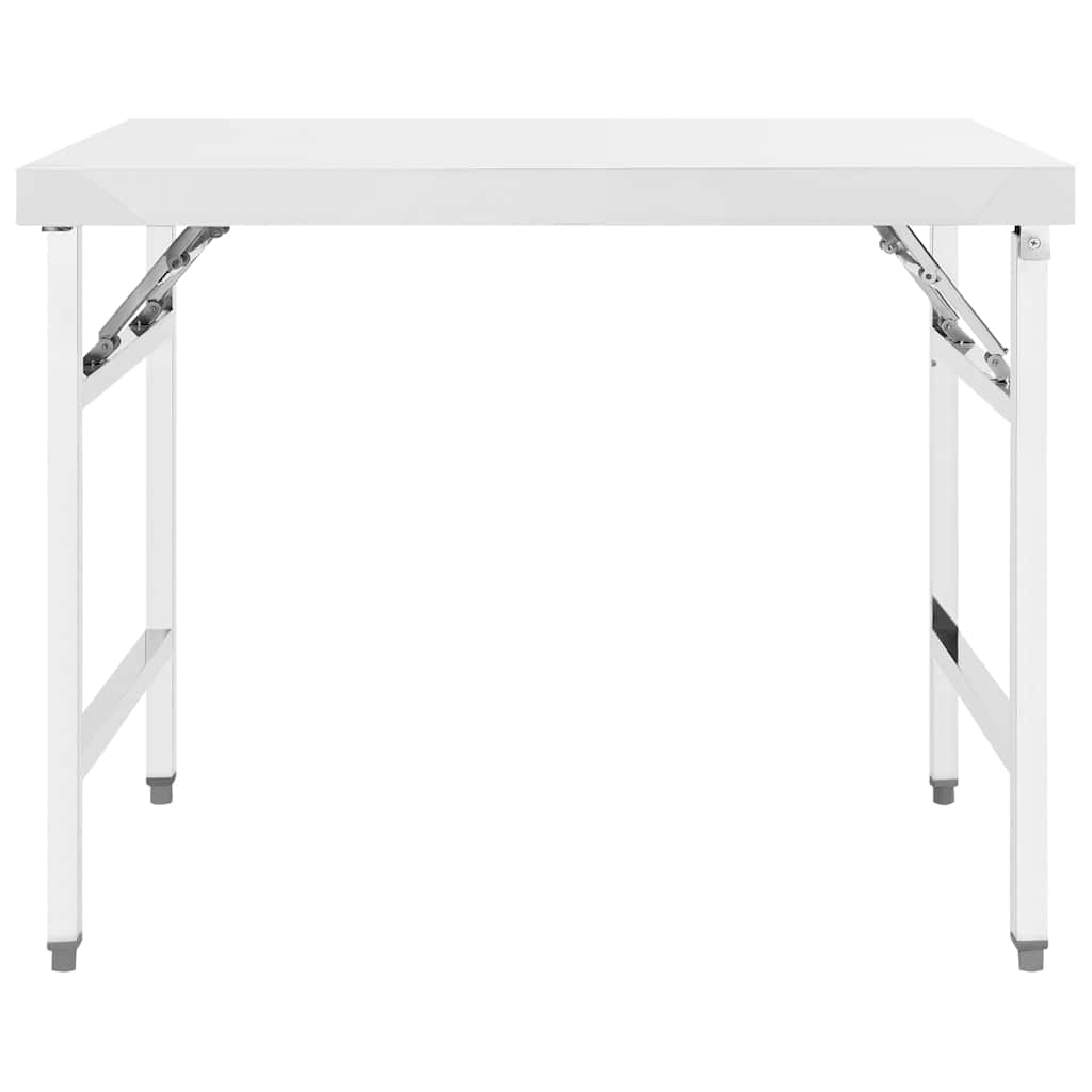 Vidaxl Cocina Table Plegable 100x60x80 cm de acero inoxidable