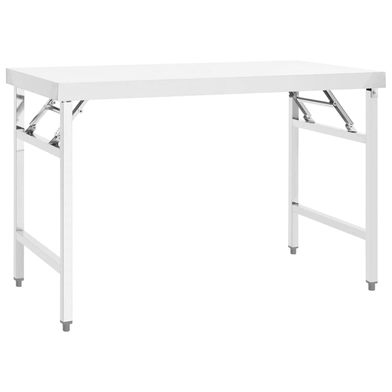 Vidaxl Cocina Table Plegable 120x60x80 cm de acero inoxidable