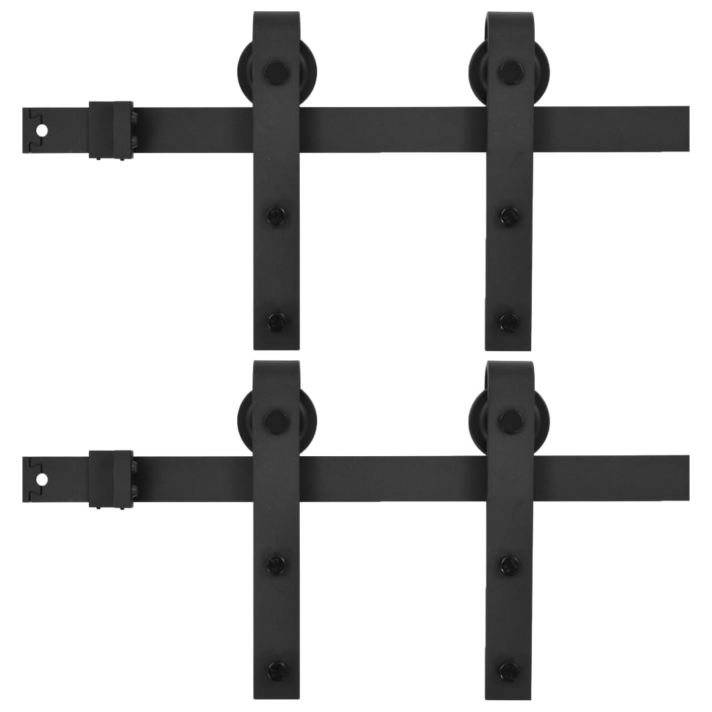 Set hardware Vidaxl per porte scorrevoli 2 St 183 cm in acciaio nero