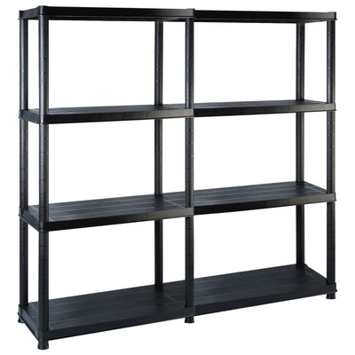 Vidaxl Storage Rack a 4 strati 122x30.5x130 cm di plastica nero