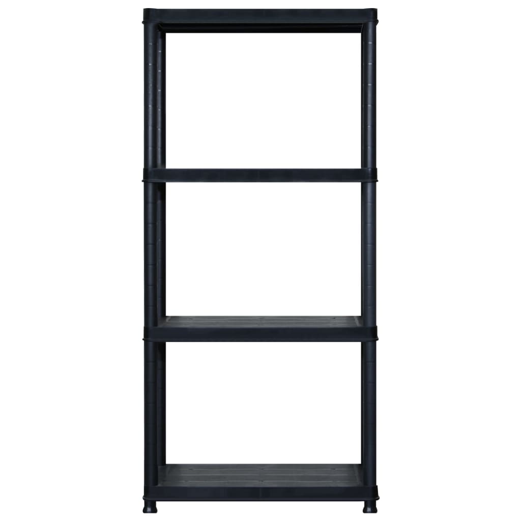 Vidaxl opbergrek 4-laags 122x30,5x130 cm kunststof zwart