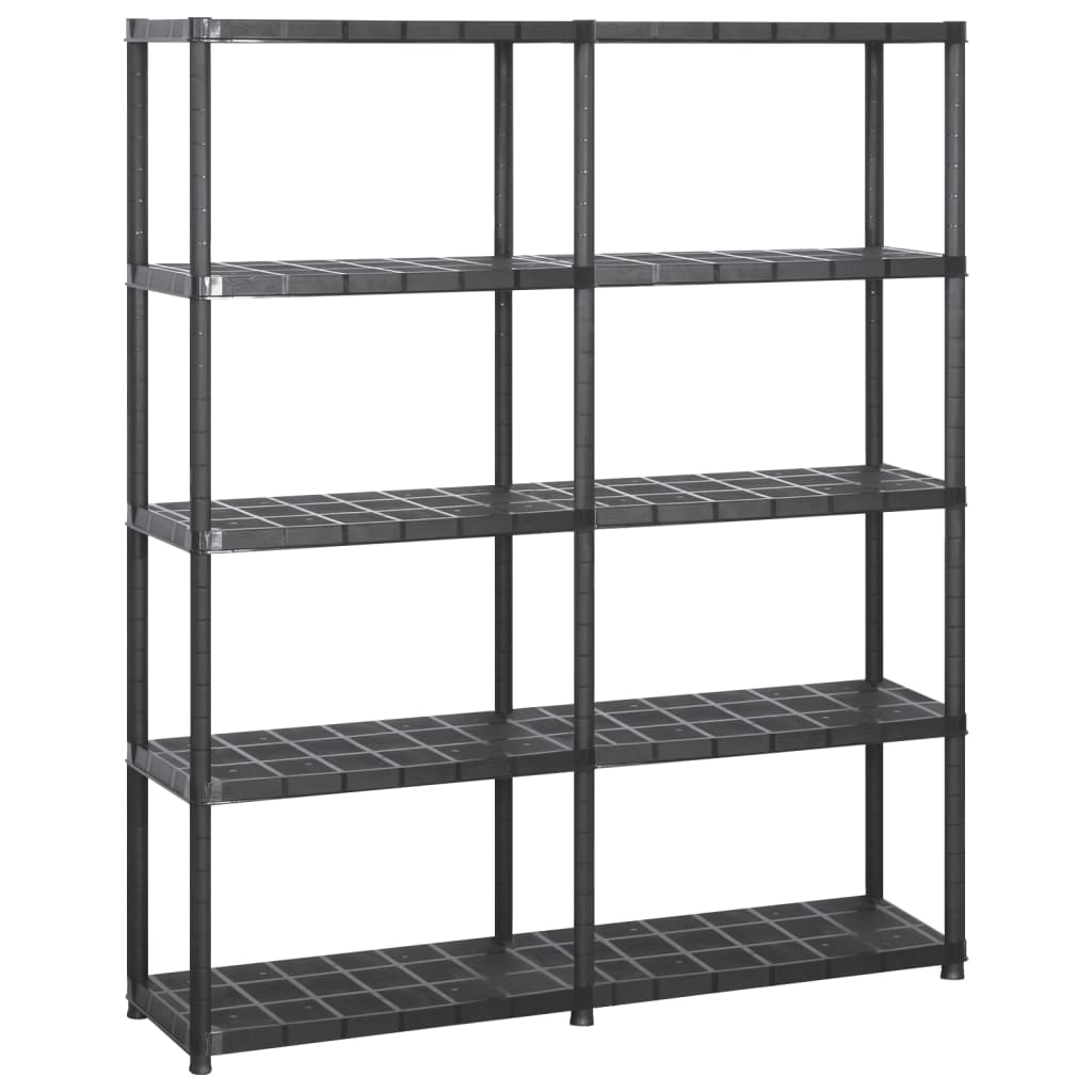 Vidaxl Storage Rack 5 Layer 142x38x170 cm de plástico negro