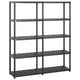 Vidaxl Storage Rack 5 Layer 142x38x170 cm de plástico negro