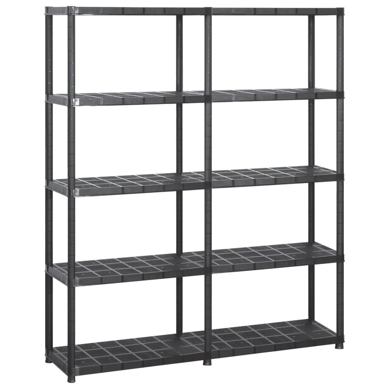 Vidaxl Storage Rack 5 Layer 142x38x170 cm de plástico negro