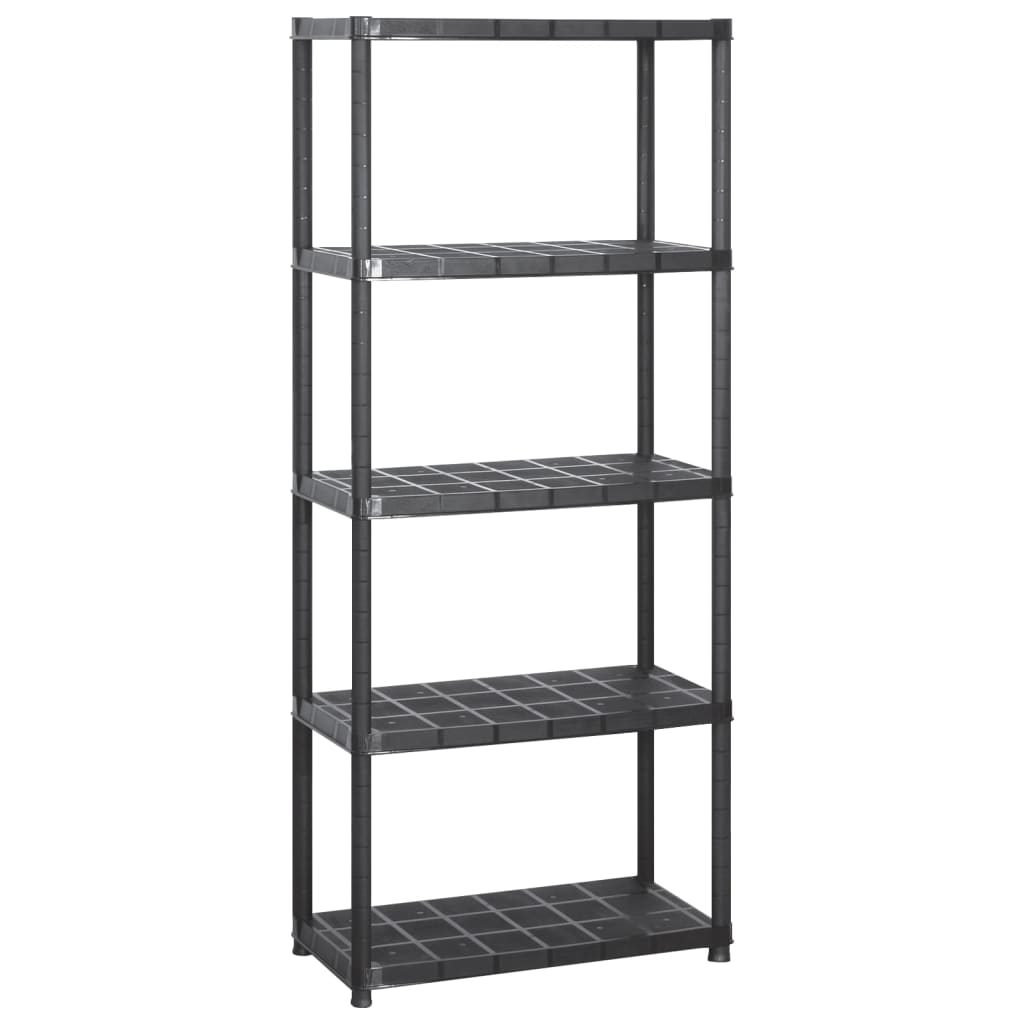 Vidaxl Storage Rack 5 Layer 142x38x170 cm de plástico negro