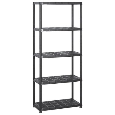 Vidaxl Storage Rack 5 Layer 142x38x170 cm de plástico negro