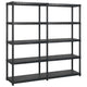 Vidaxl Storage Rack 5 Layer 170x40x185 cm de plástico negro