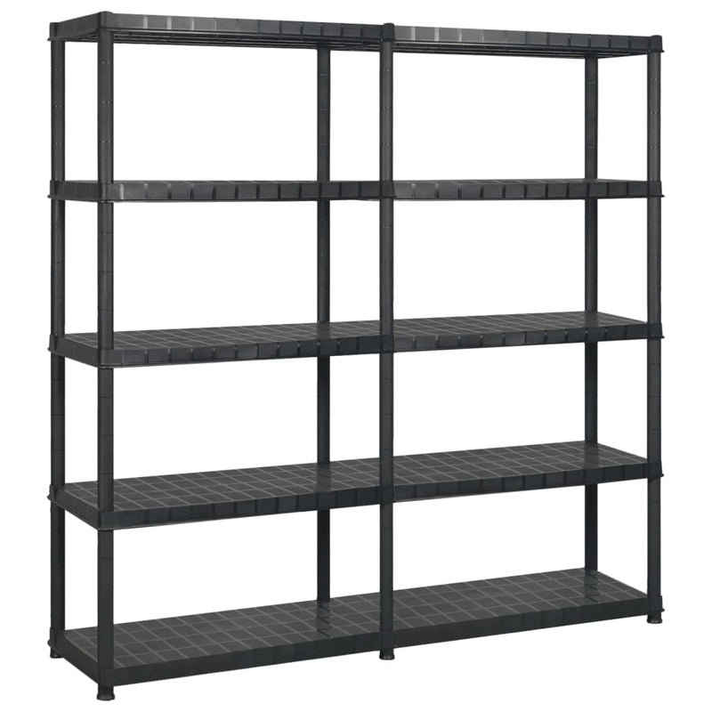 Vidaxl Storage Rack 5 Layer 170x40x185 cm de plástico negro