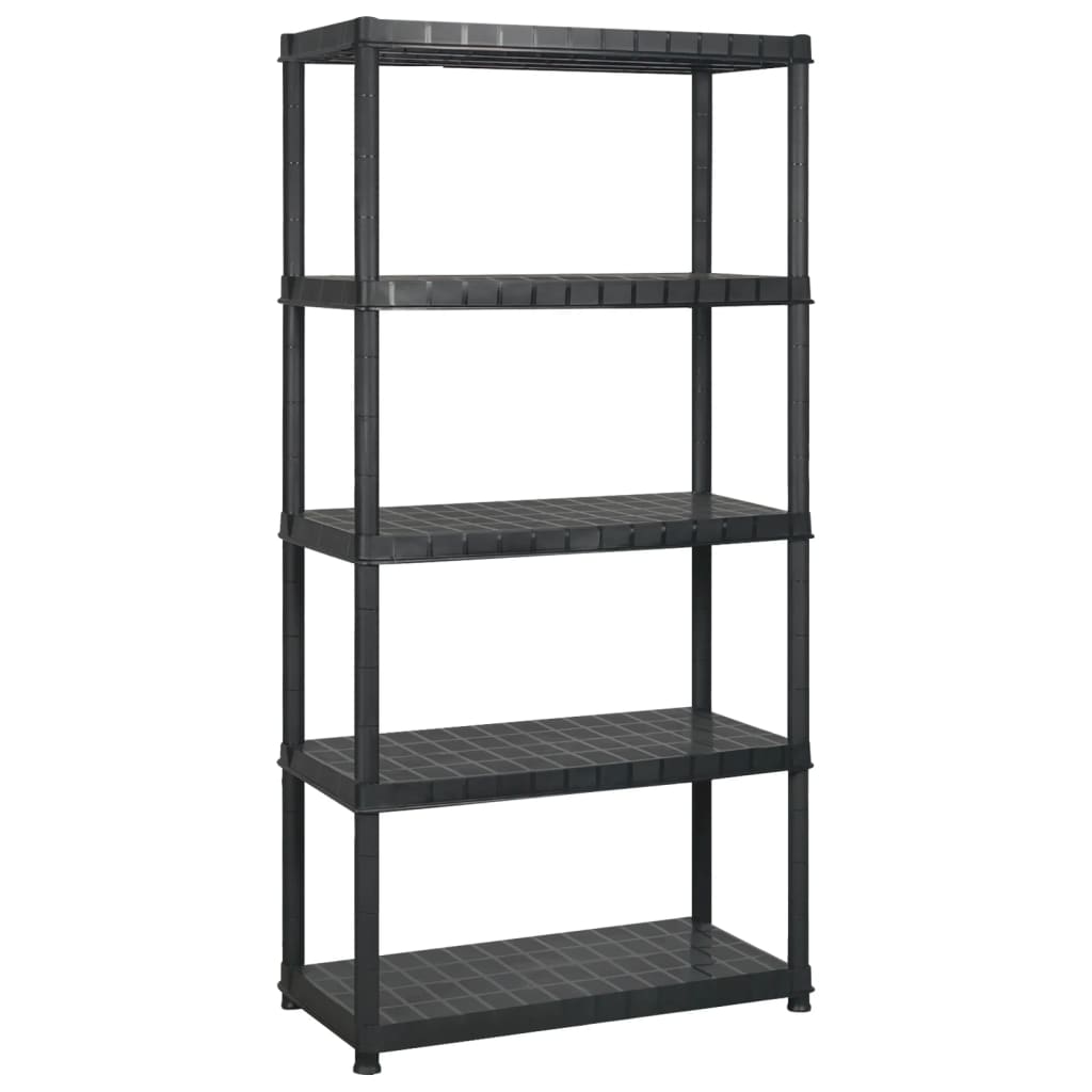 Vidaxl opbergrek 5-laags 170x40x185 cm kunststof zwart