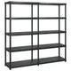 Vidaxl Storage Rack 5 Layer 183x45.7x185 cm de plástico negro