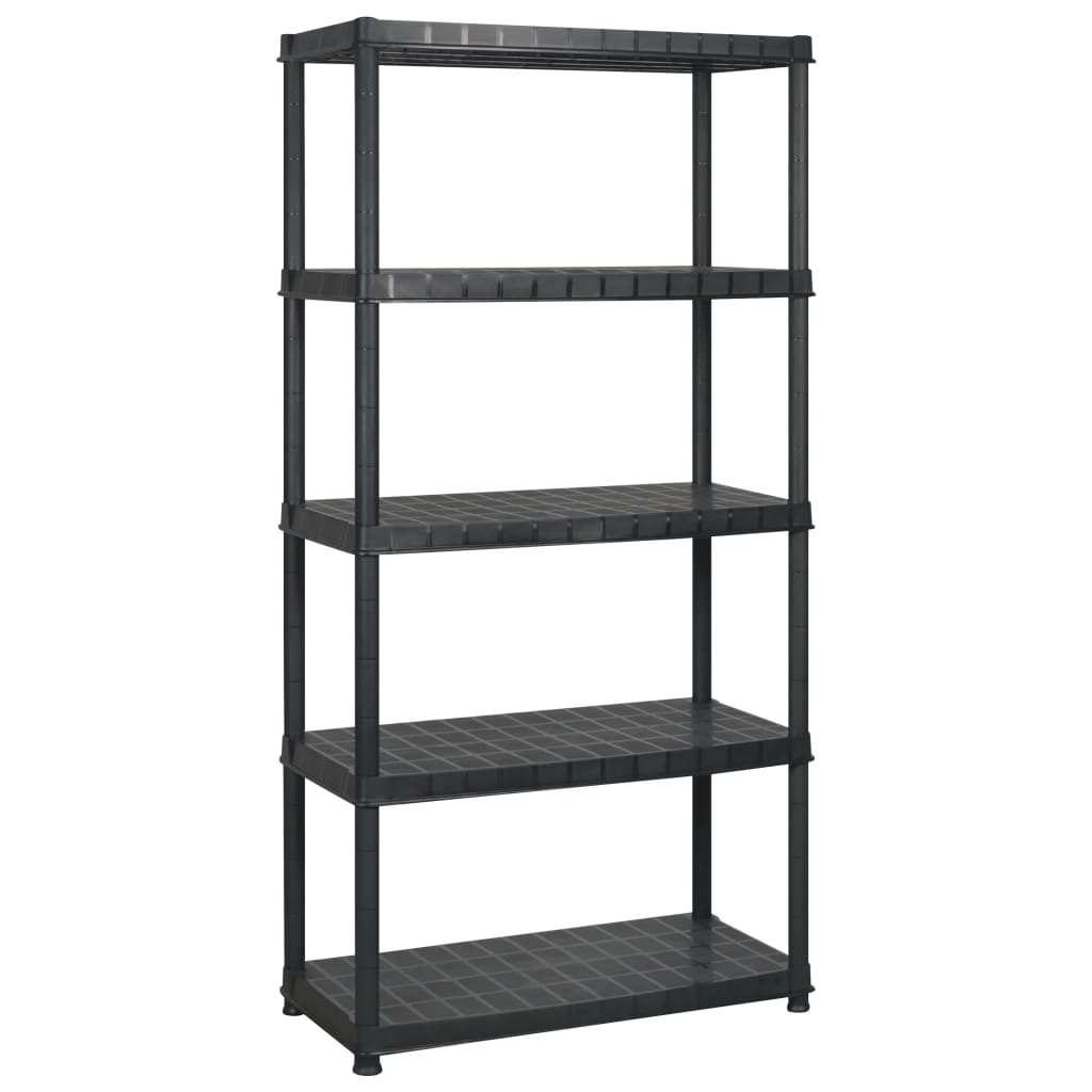 Vidaxl Storage Rack 5 Layer 183x45.7x185 cm de plástico negro