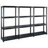 Vidaxl Storage Rack 4 capas 183x30.5x130 cm de plástico negro