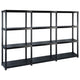 Vidaxl Storage Rack a 4 strati 183x30.5x130 cm di plastica nero