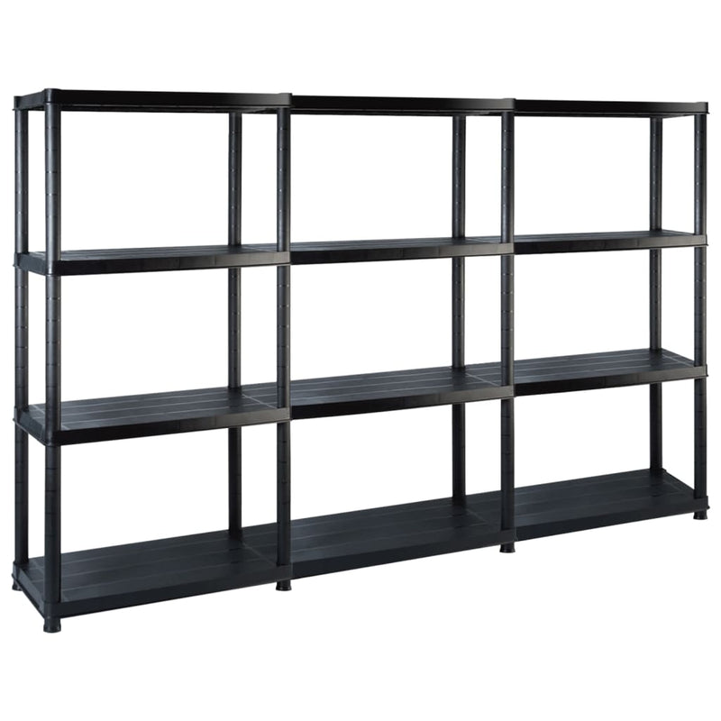 Vidaxl Storage Rack a 4 strati 183x30.5x130 cm di plastica nero