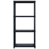 Vidaxl Storage Rack 4 capas 183x30.5x130 cm de plástico negro