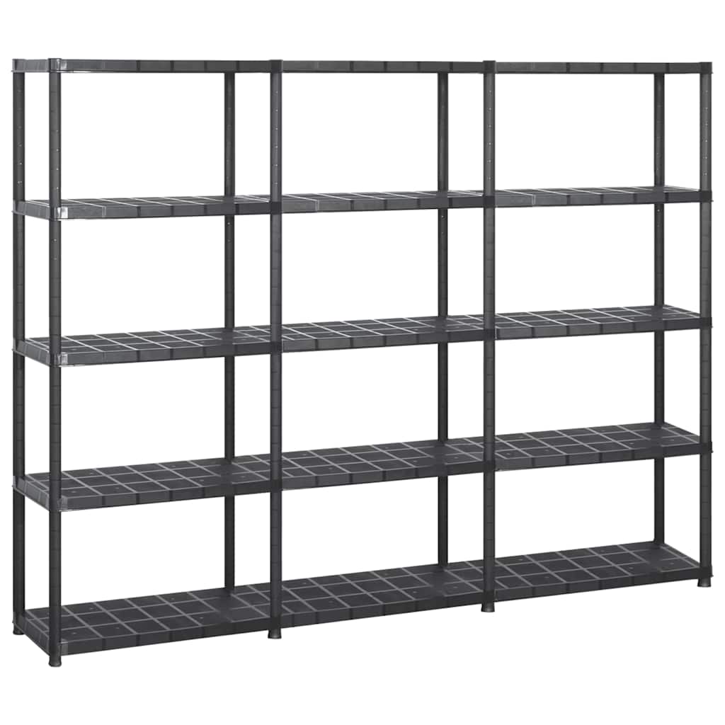 Vidaxl Storage Rack 5 213x38x170 cm de plástico negro
