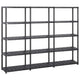 Vidaxl Storage Rack 5 213x38x170 cm de plástico negro