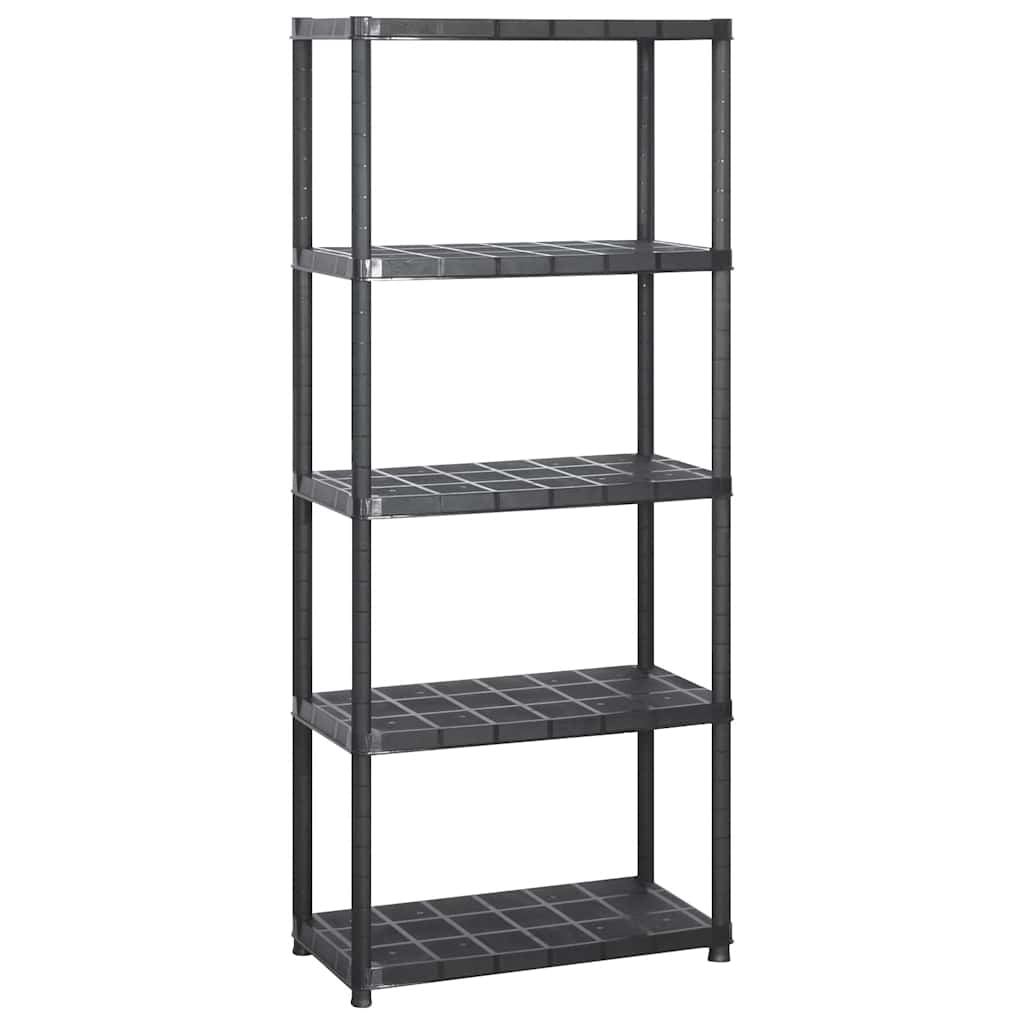 Vidaxl Storage Rack 5 213x38x170 cm de plástico negro