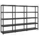 Vidaxl Storage Rack a 5 strati 255x40x185 cm di plastica nero