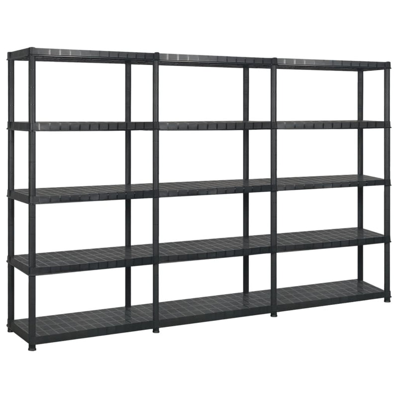 Vidaxl Storage Rack a 5 strati 255x40x185 cm di plastica nero