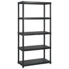 Vidaxl Rack de almacenamiento de 5 capas 255x40x185 cm de plástico negro