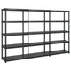 Vidaxl Storage Rack a 5 strati 274.5x45.7x185 cm di plastica nero