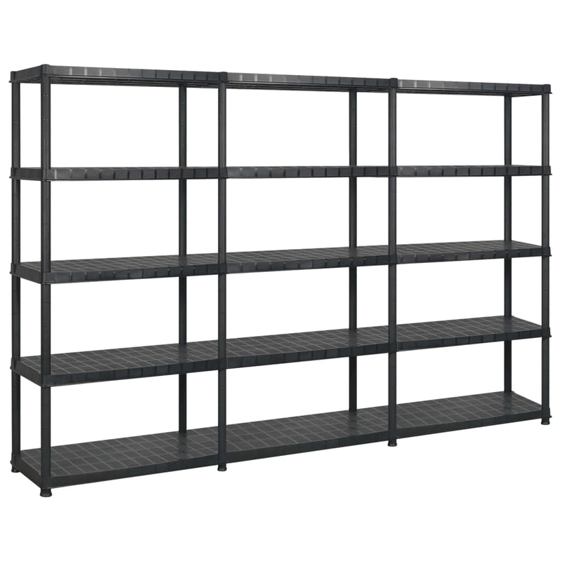 Vidaxl Storage Rack 5 274.5x45.7x185 cm de plástico negro