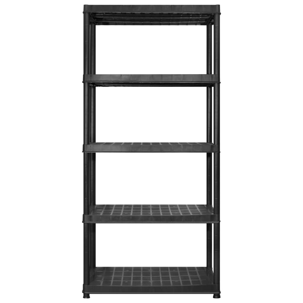 Vidaxl opbergrek 5-laags 274,5x45,7x185 cm kunststof zwart