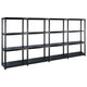 Vidaxl Storage Rack a 4 strati 244x30.5x130 cm di plastica nero