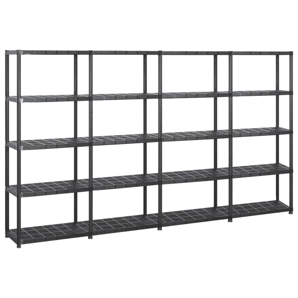 Vidaxl Storage Rack a 5 strati 284x38x170 cm di plastica nero